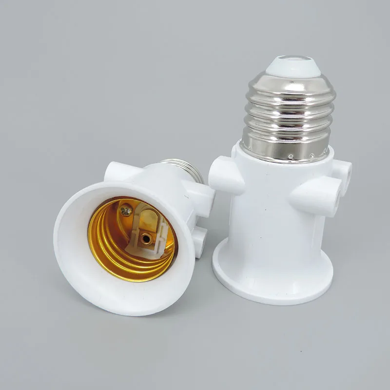 5pcs/pack E27 to E27 Socket 2-pin EU plug cable Connector LED Bulb Lamp Holder Base Screw Light power converter Adapter ABS