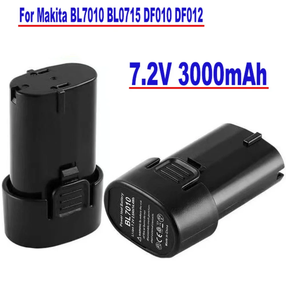 7.2V 3000mah For Makita BL7010 BL0715 DF010 DF012 DF022 7.2-4 194355-2 194356-3 Electric Tool Battery