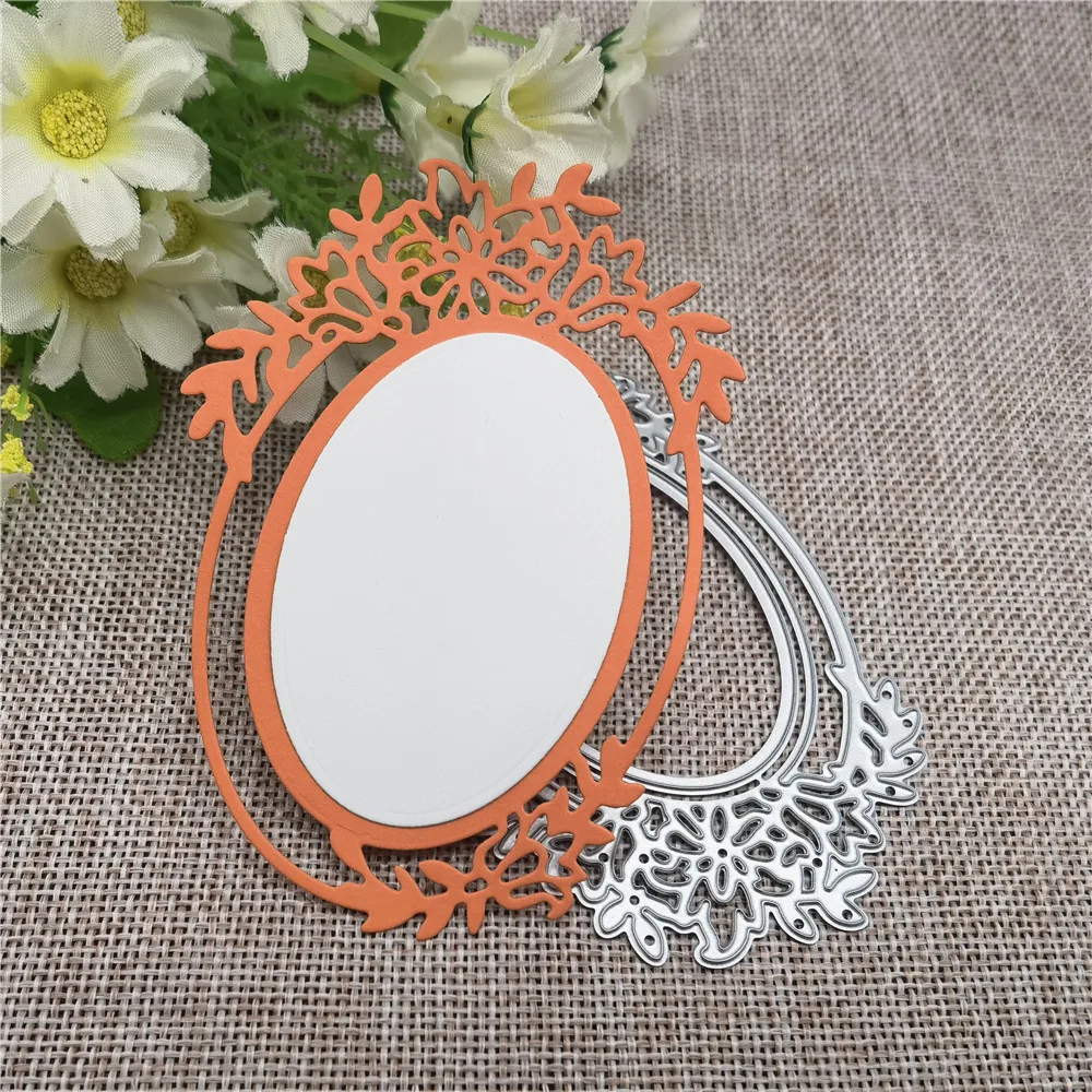 Oval Lace Flower Frame Metal Cutting Dies Stencils For DIY Scrapbooking Decorative Embossing Handcraft Template