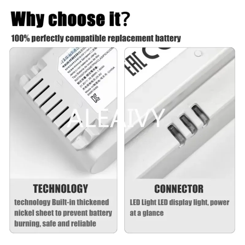 VAC-SBT90E Vacuum Replacement Battery for Samsung Jet70/Jet70+ VS15T7032P4 VCA-SBT90EB VCA-SBT90E Cordless Stick Vacuum