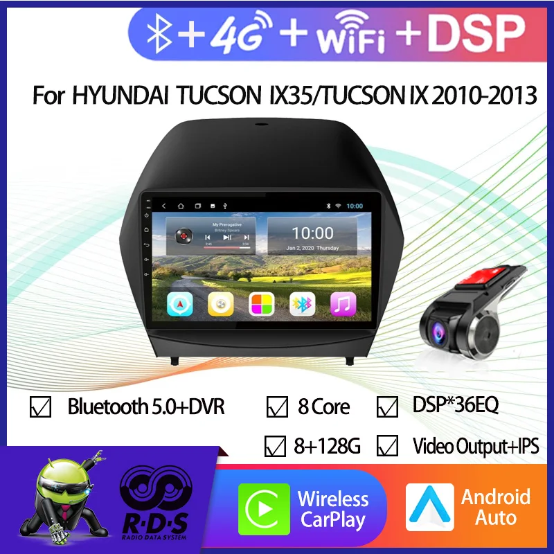 

Автомобильный GPS-навигатор Android для HYUNDAI TUCSON IX35/TUCSON IX 2010-2013, автомобильное радио, стерео, мультимедийный плеер с Wi-Fi, 4G, BT