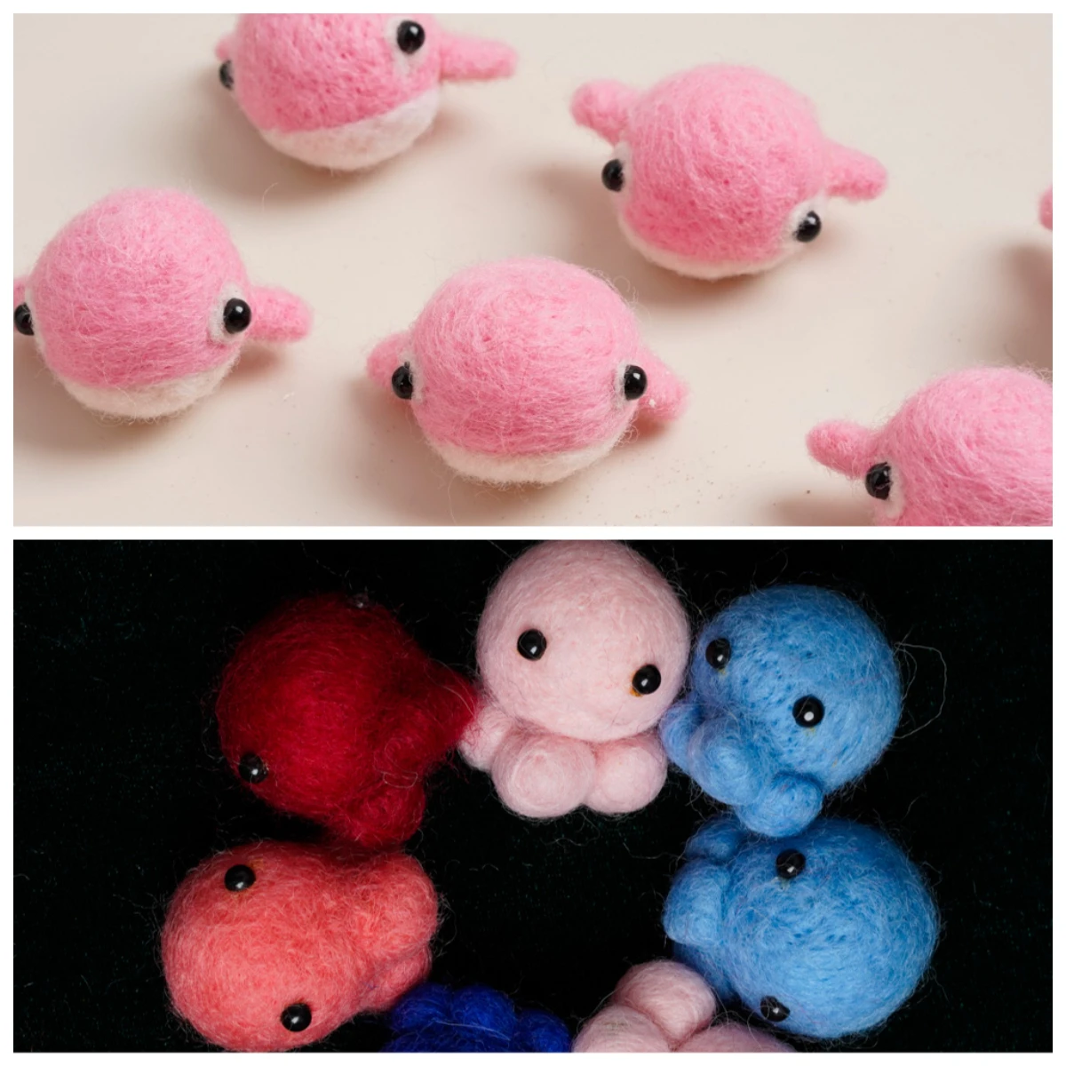 Felt Finished Whale Octopus Squid Marine Life Wool Felt Handicraft Pendant Ornament 5-piece Set