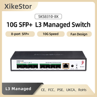 XikeStor L3 Managed 8 Ports 10G SFP+ Support DHCP/ VLAN/ Port Aggregation/ Link Aggregation/ Dynamic Routing