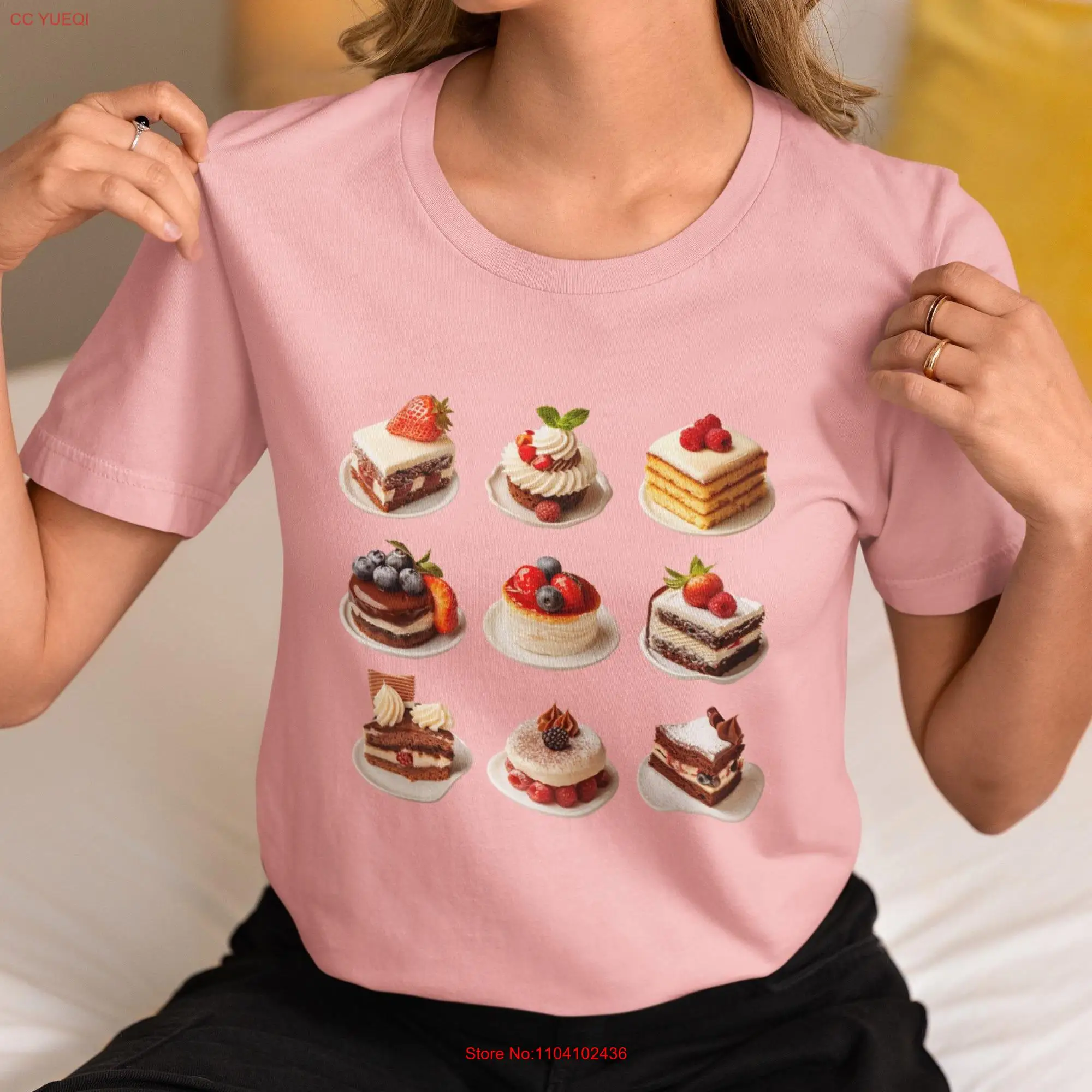 Delicious Cake Pieces T Shirt Variety of Cakes Design Great for Sweet Treat Lovers Cute Slice long or short sleeves