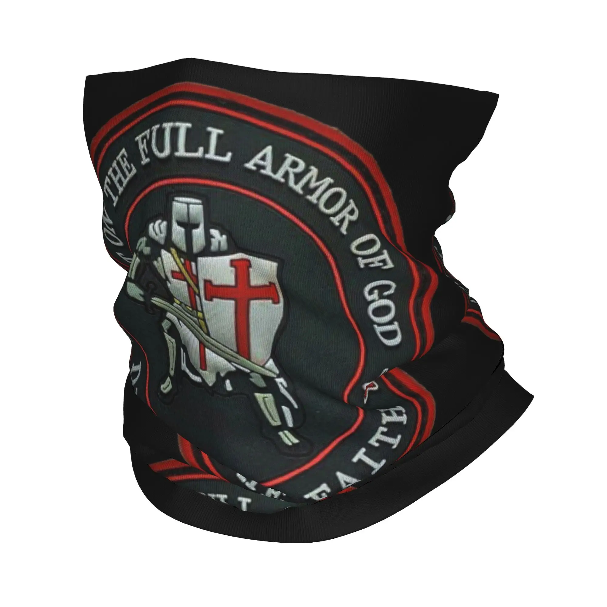Templar Knight Jerusalem Cross Seal Medieval Warrior Symbol Neck Gaiter Women Men UV Face Shield Winter Bandana Scarf for Hiking