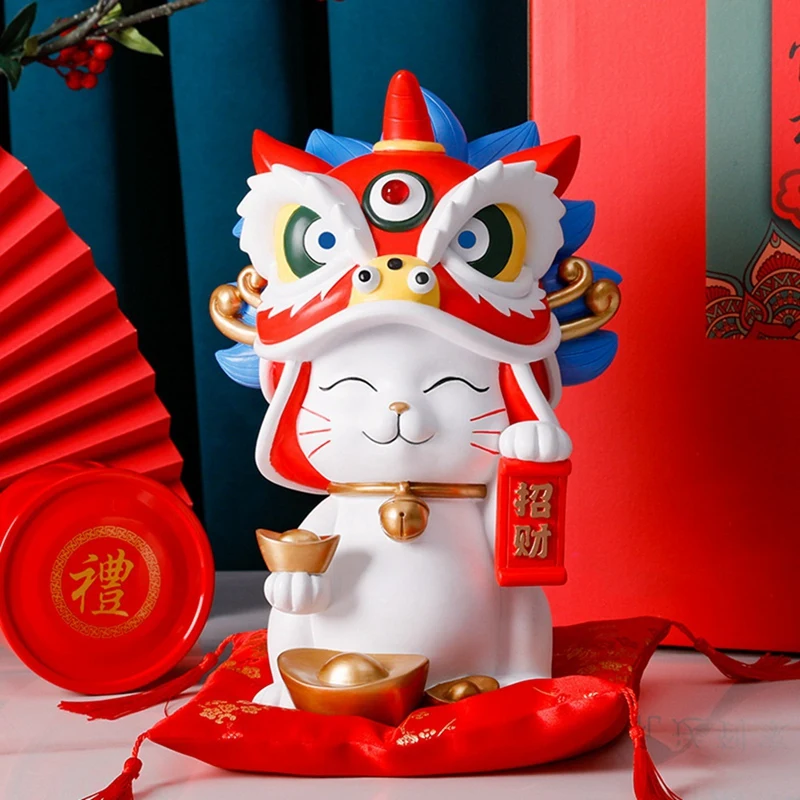 Forbidden City Lion Dance Resin Home Decor, Store Opening Gifts, Practical and Wealth, Cultural B [Laa259]