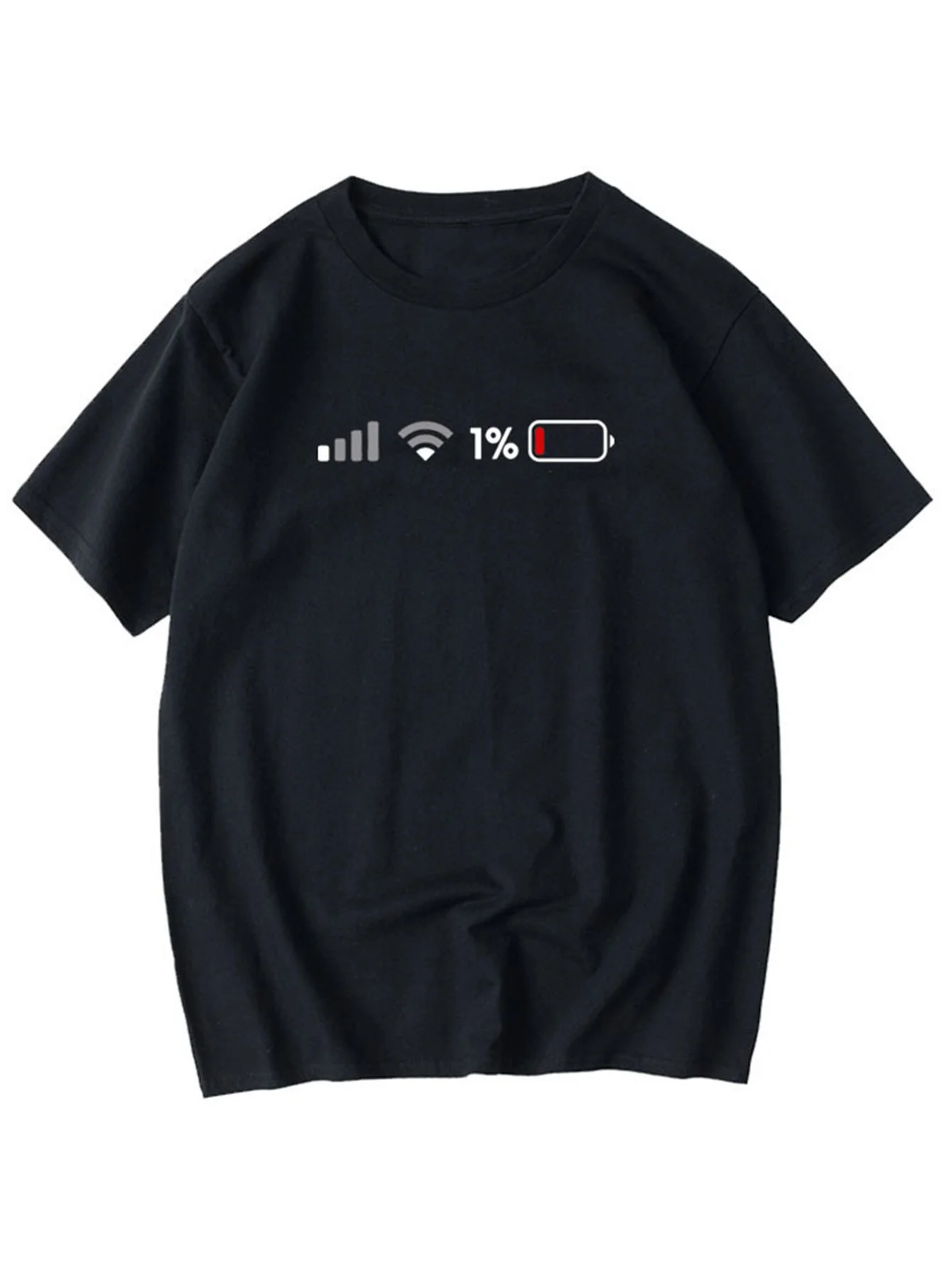 Creative Low Power Printed Unisex Short Sleeve T Shirt