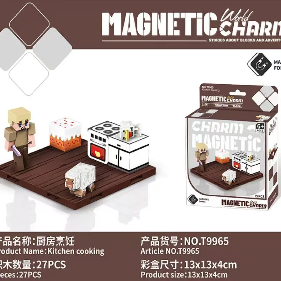 Mini klocki konstrukcyjne Magnetic World Block Magnetyczna zabawka do montażu dla dzieci Model Prezenty urodzinowe dla dzieci powyżej 6 lat