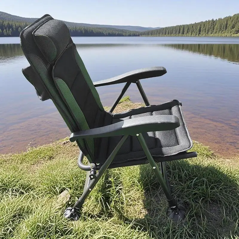 Adjustable Backrest Fishing Chair Portable Foldable Fish Chairs Fishing Stools All-terrain Fishing Chair Reclining Camping Chair