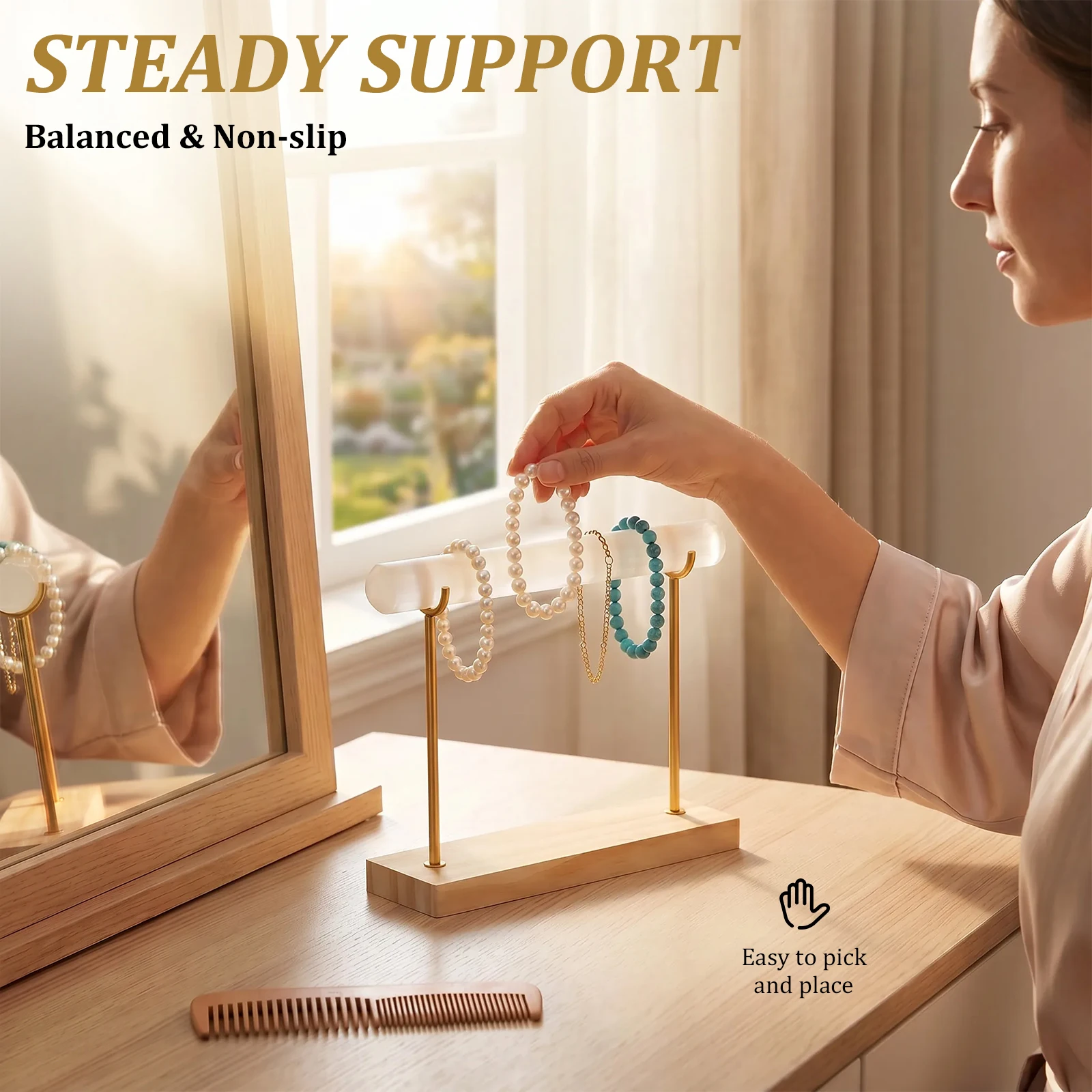 7.8inch Bracelet Display Rack Detachable Necklace Jewelry Wrap Watch Organizer Desktop Vertical Jewelry Stand BraceletChain Rack