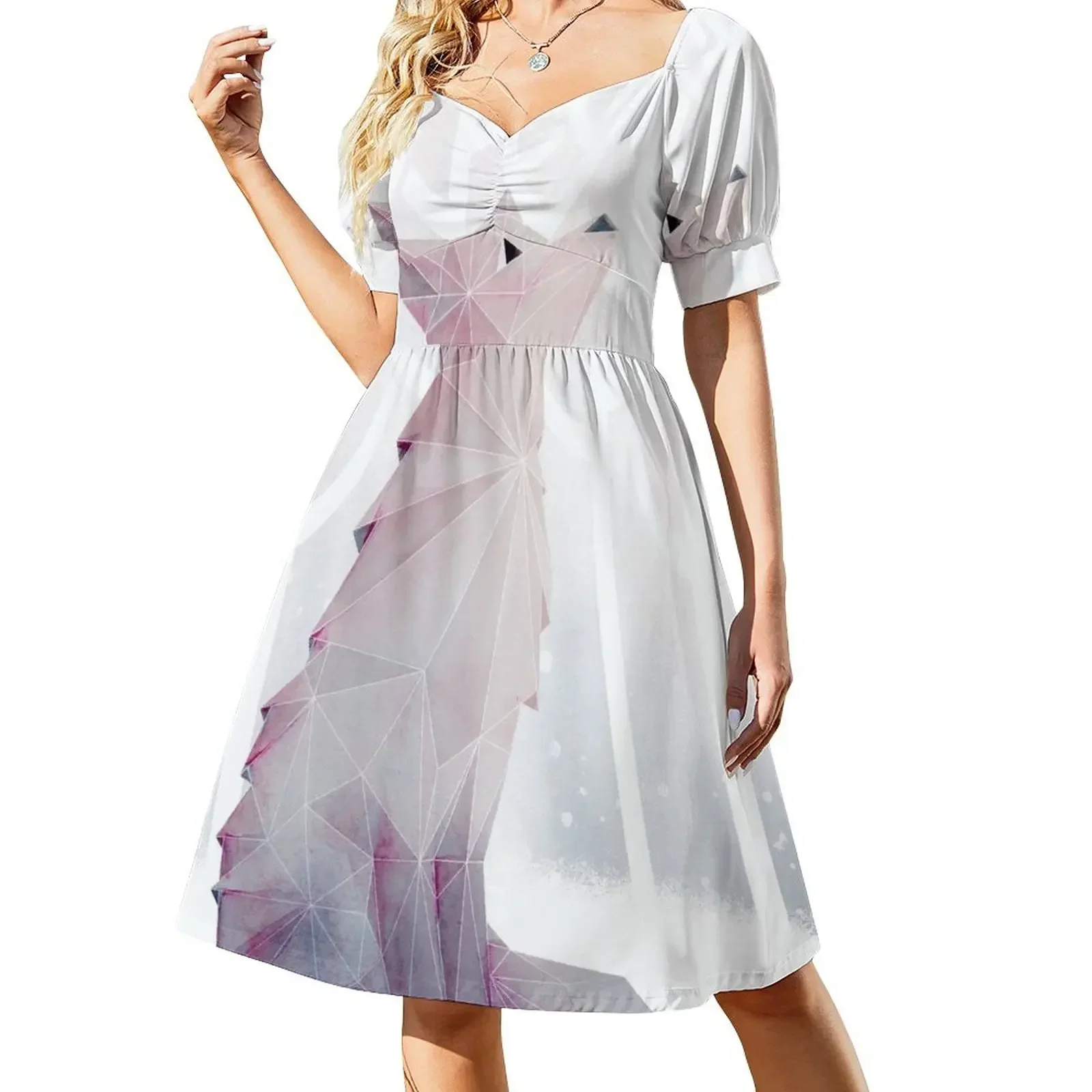 

Fox in the Snow Short-Sleeved Dress summer woman dress 2025 cute dress women clothes