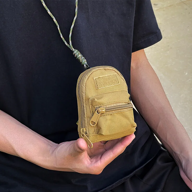 

Маленькая портативная подвесная сумка для путешествий на открытом воздухе, кошелек для денег, мини-рюкзак, монеты, ключи, наушники, сумка на молнии со шнурком