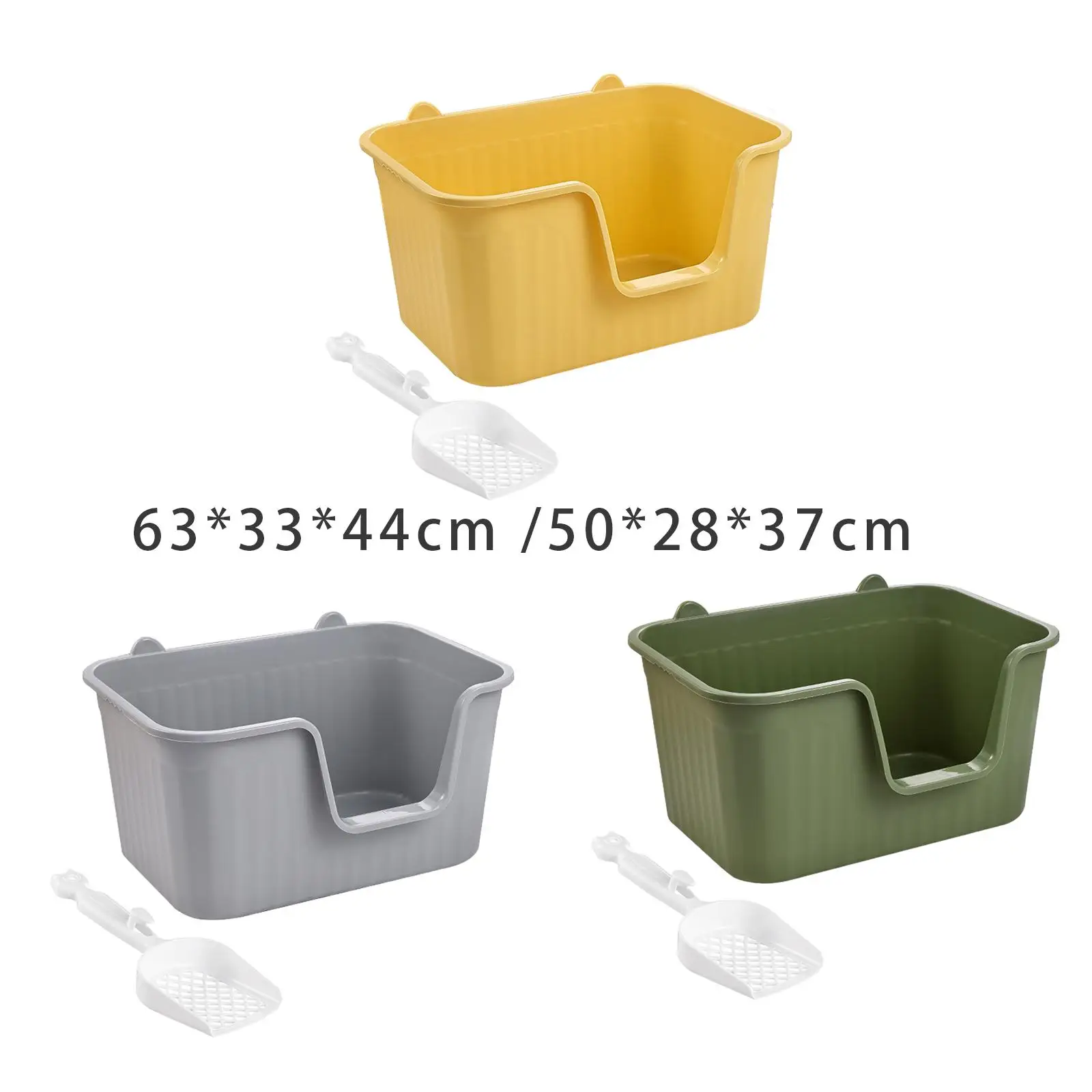 

Open Top Pet Litter Tray Durable Kitten Potty Toilet Cat Sandbox Cat Litter Container Cat Litter Basin Heighten for Indoor Cats