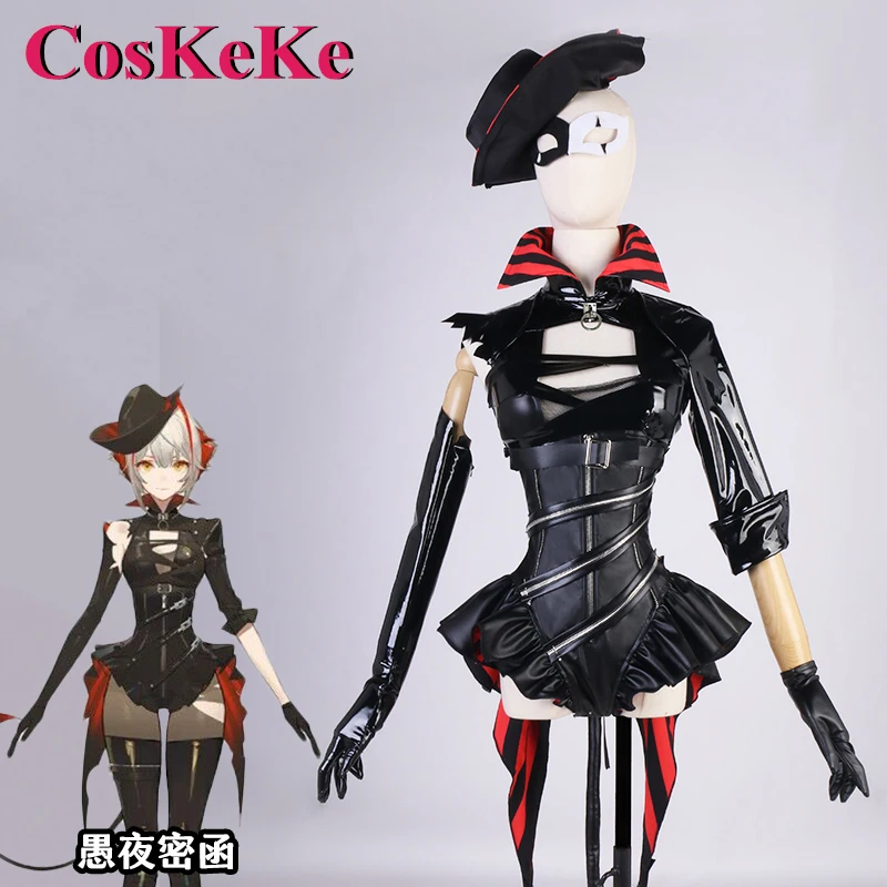 CosKeKe W Cosplay Costume Game Arknights New Skin Music Synesthesia Black Uniform Dress Halloween Anime Party Role Play Clothing