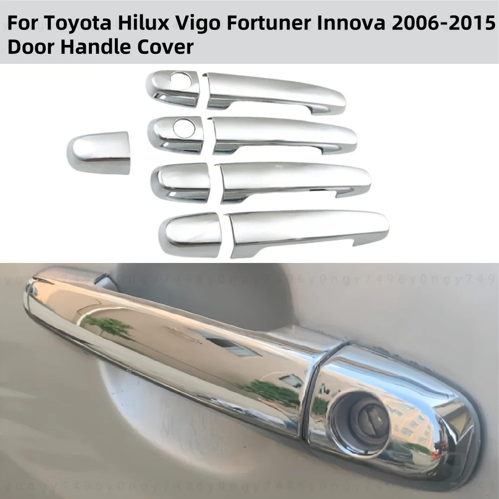 Car ABS Chrome Accessories Plated 2006 - 2015 For Toyota Hilux Vigo Fortuner Innova Door Handle Bowl Cover Trim Paste Style