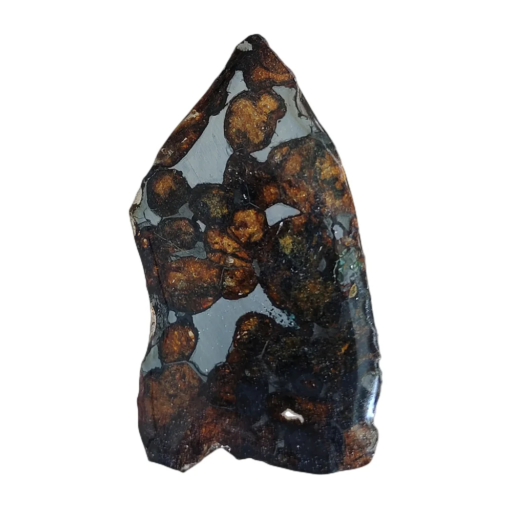 4.9gSERICHO Pallasite Natural Meteorite Material Sliced Olive Meteorite Specimen Jewelry - From Kenya - TA194