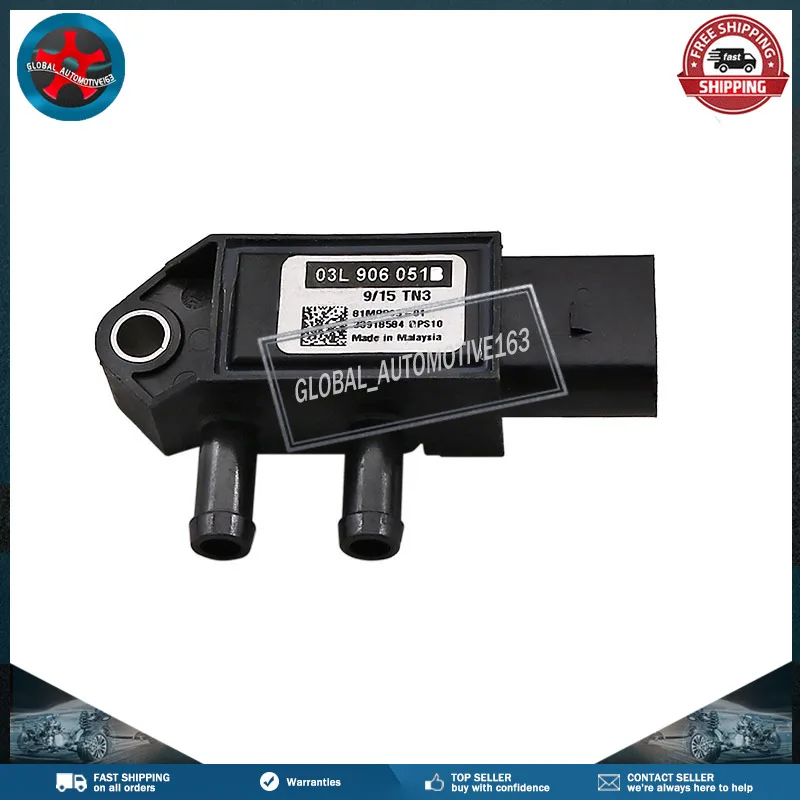 For AUDI A3 VOLKSWAGEN BEETLE VOLKSWAGEN GOLF VOLKSWAGEN JETTA Differential Pressure Sensor 03L906051B