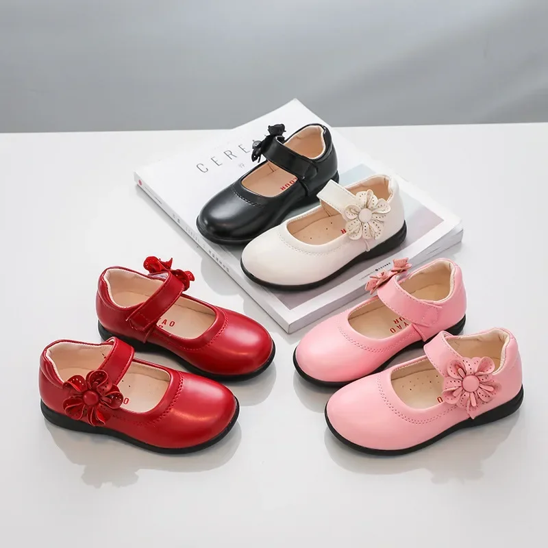 Chaussures Mary Janes pour filles, chaussures de princesse pour enfants moyens et grands, chaussures plates à fleurs pour enfants, fête scolaire, mode douce, nouveau