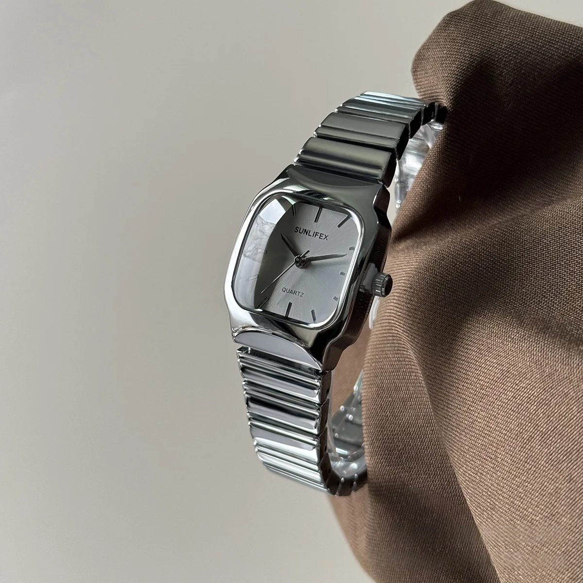 Sunlifex novo relógio de quartzo feminino luxo pulseira aço inoxidável relógios femininos original mostrador quadrado relógio de pulso presente reloj mujer
