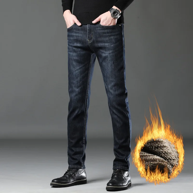 رجل جديد الخريف أزياء العلامة التجارية مستقيم أنبوب عارضة الشتاء الرجال السراويل مع الصوف الربيع والخريف الكبار شهم مريحة