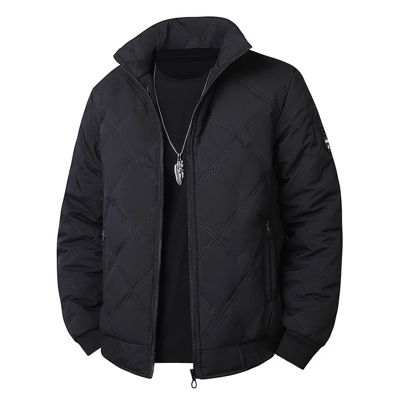 

Men's Clothing Top Jacket Men Thick Warm Winter Jackets Solid Color Parkas Cotton Padded Outwear Coats Casual Stand Men Jacket