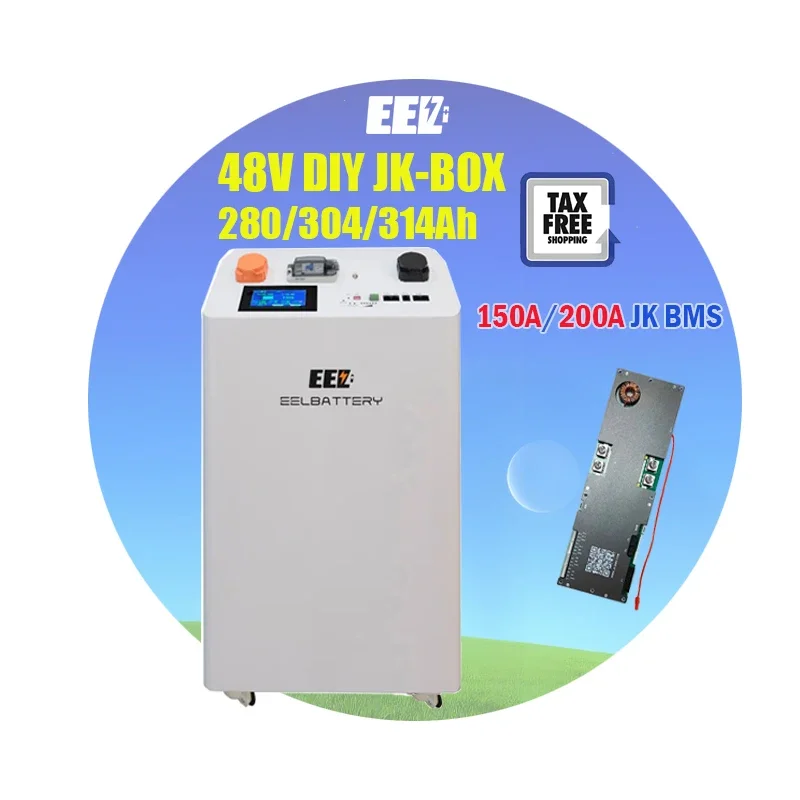 Caja de Batería DIY EEL 48V 280Ah 304Ah 314Ah con BMS Inteligente JK PB2A16S20P Integrado, Caja de Batería Vertical de 15Kwh