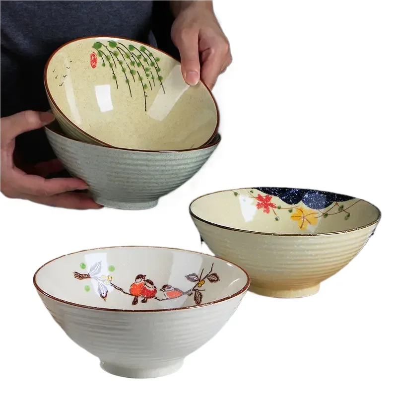 Japanese Style Ramen Bowl Single Household Instant Noodle Bowl Ceramic Tableware