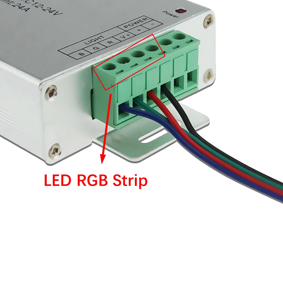 24-Key IR Remote RGB LED Controller - Color/Dimmer for Strip Lights, 24A Model (WS2811/WS2812B/1903 Compatible)