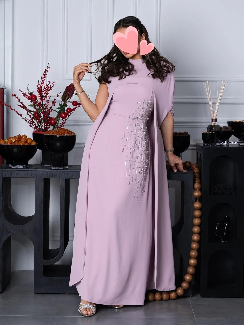 Oisslec Dress Elegant Vintage Sweet Pink Beads Cape Crystal New Customized Formal Occasion Prom Dress Evening Party Gowns
