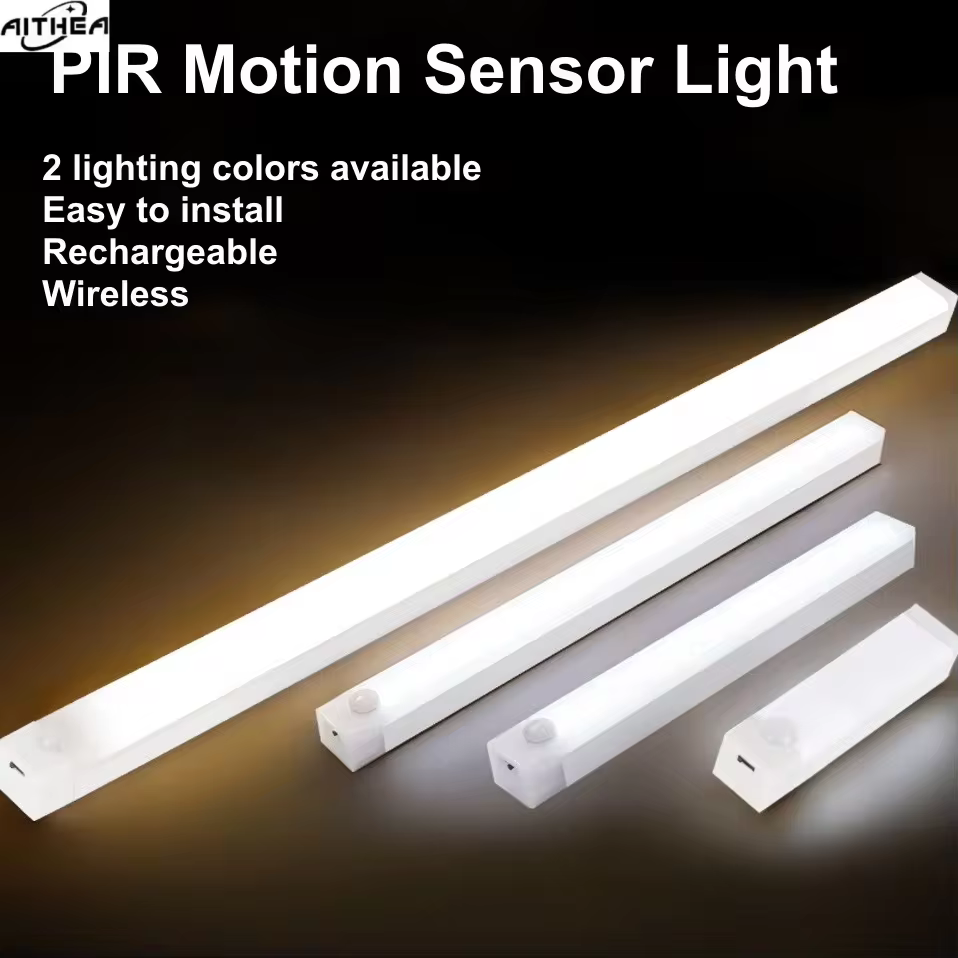 AITHEA PIR Motion Sensor LED Cabinet Light USB Rechargeable Induction Night Light Wireless Portable Detector Lamp for Hallway Похожие на AliExpress