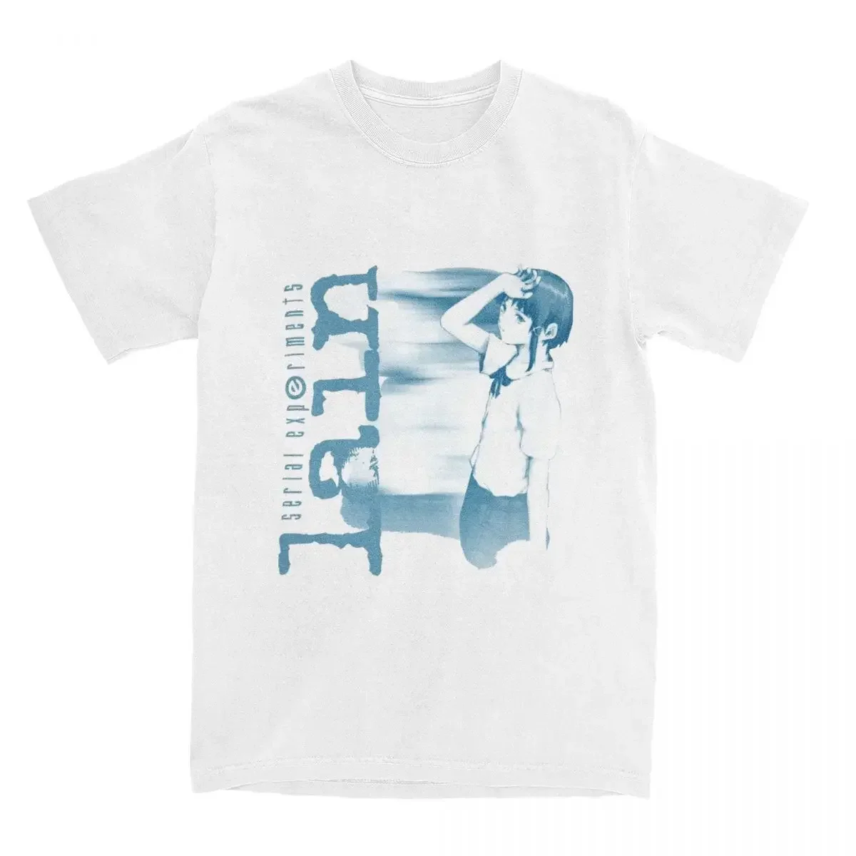 المرأة التجارب التسلسلية Lain 90s الخيال العلمي أنيمي تي شيرت الملابس النقية خمر قصيرة الأكمام س الرقبة حفلة تي شيرت موضة Y2K القمم