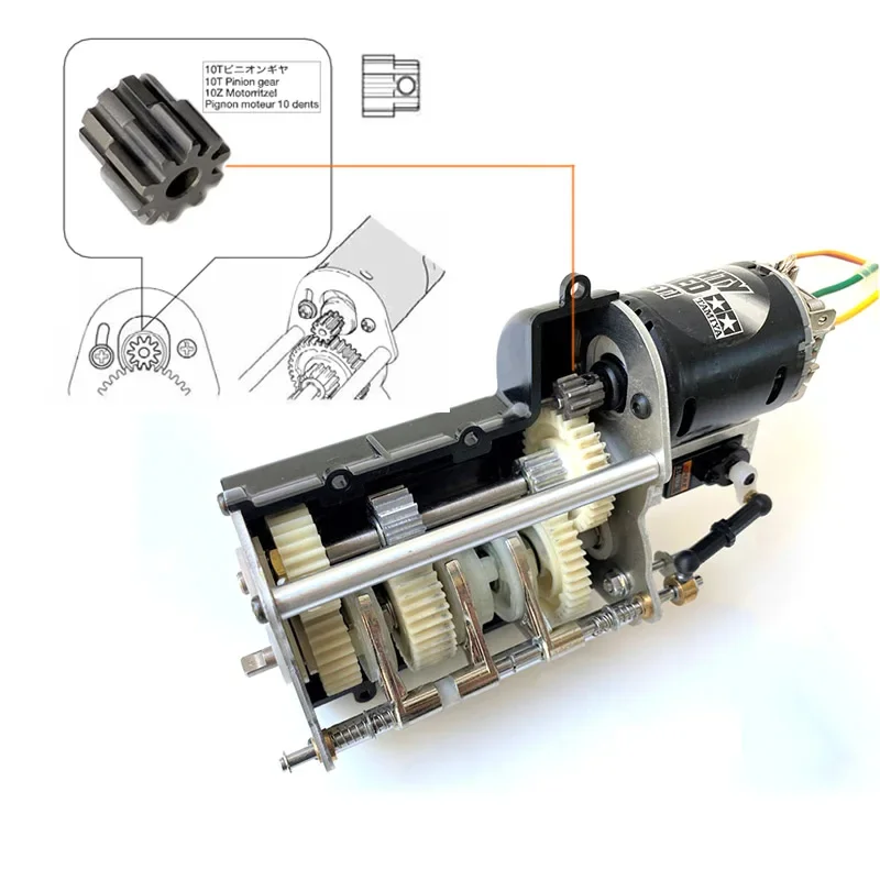 Gearbox Motor Metal Gear Universal for 1/14 Tamiya RC Truck Trailer Tipper Scania MAN Benz Actros Volvo Car Diy Parts