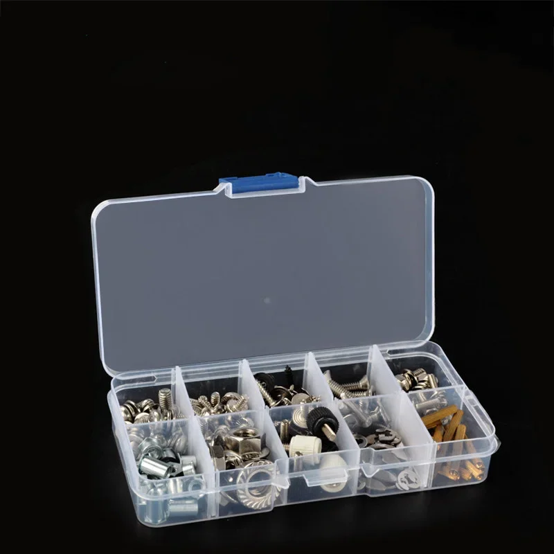 Picture 7: Multifunctional Plastic Storage Box Screw Hardware Electronic Component Tool Organizer Lego Parts Case with Dividers Transparent