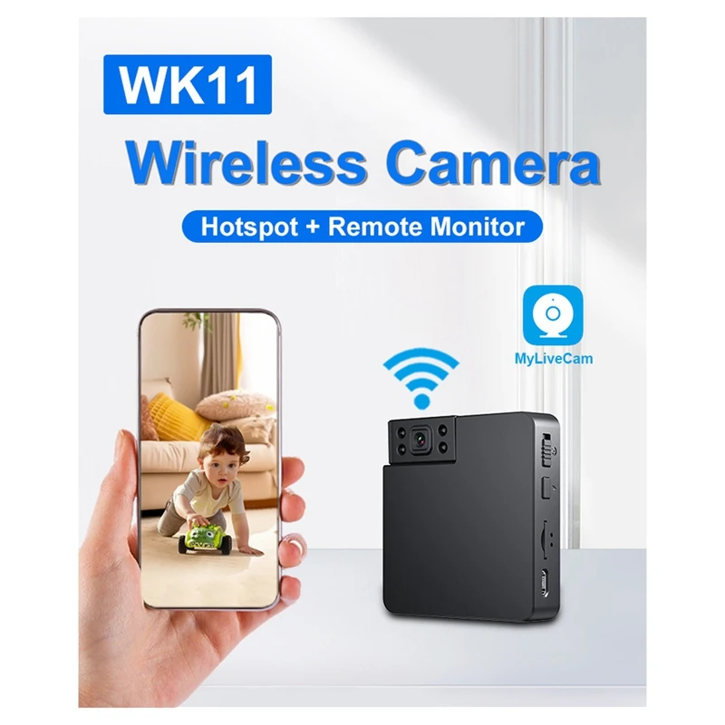 WK11 HD Smart Wifi Camera Mobile Remote Indoor And Outdoor Camera Micro Wireless Infravermelho Monitoramento de Visão Noturna