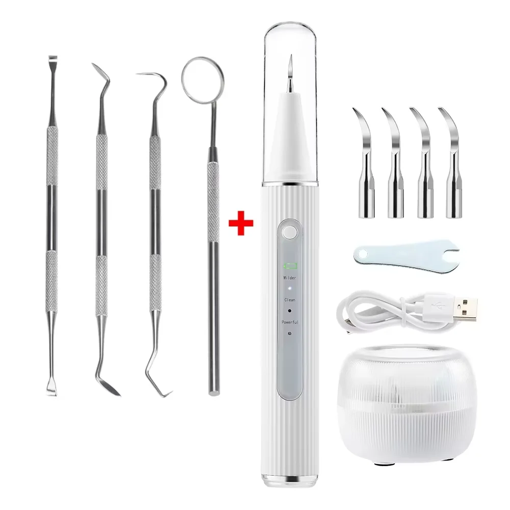 Ultrasonic Dental Scaler Oral Care Tartar Remover Tooth Stain Cleaner LED Light Tooth Whitening Ultrasonic Stone Visual Removal