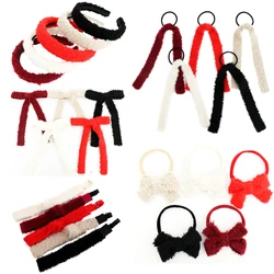 024YMN Solid color wool Hair Bows Cute Hairpins Girls  Hair headband Barrettes Solid Clip Kids Headwear Fashion Hair Accessories