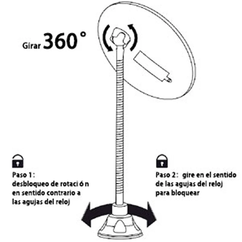 10x duże, podświetlane lusterko do makijażu, zasilane bateryjnie lusterko do makijażu LED z przyssawką, lustro powiększające 360 °   Lustro obrotowe