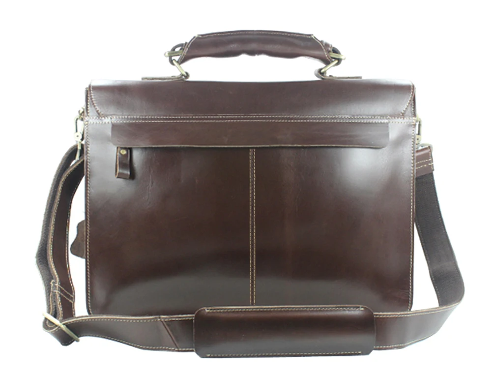 Fashion High Class Italian Genuine Leather Briefcase Men\'s Business Bag Leather 15.6\