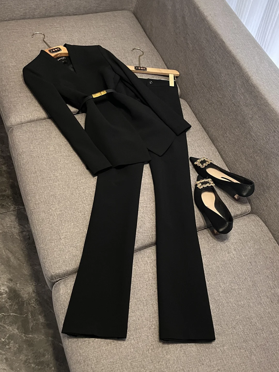 

Ele женский зимний модный костюм, повседневный комплект Sli Profional, приталенная официальная верхняя одежда AX5