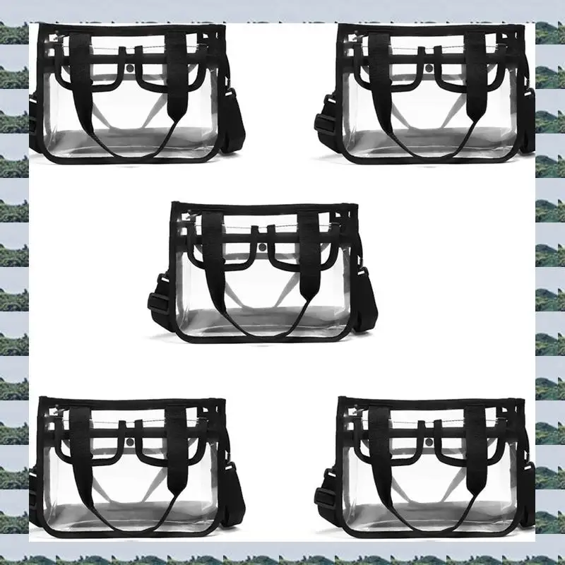 

ABQR 5X Clear Cross-Body Shoulder Bag,Toiletry Organizer Wash Bag -NFL Stadium Approved Purse