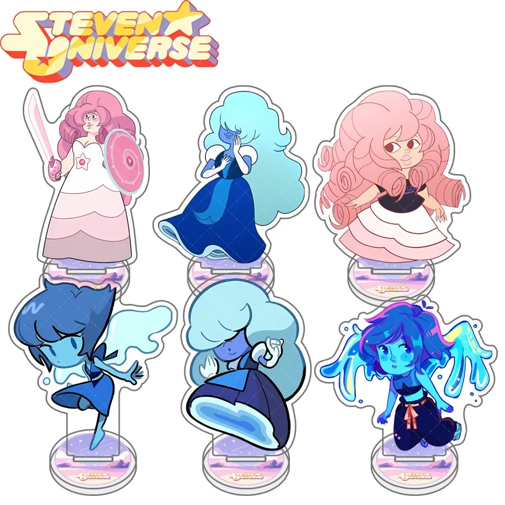 Steven Universe 10cm Double‑Sided HD Acrylic Stand Keychain Steven Pearl Garnet Amethyst Desktop Decor Collectible Pendant