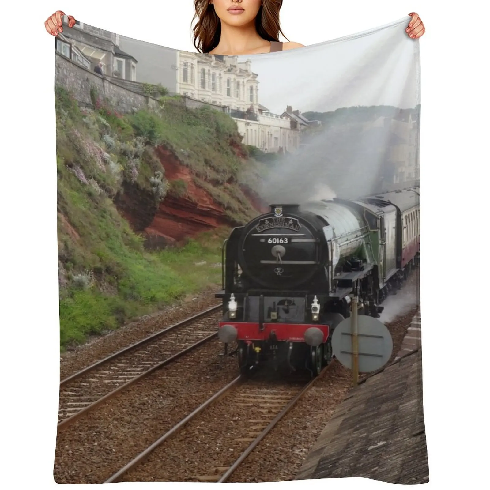 

British Railways 60163 Tornado at Dawlish Throw Blanket Comforter Tourist Single Flannel Fabric Blankets