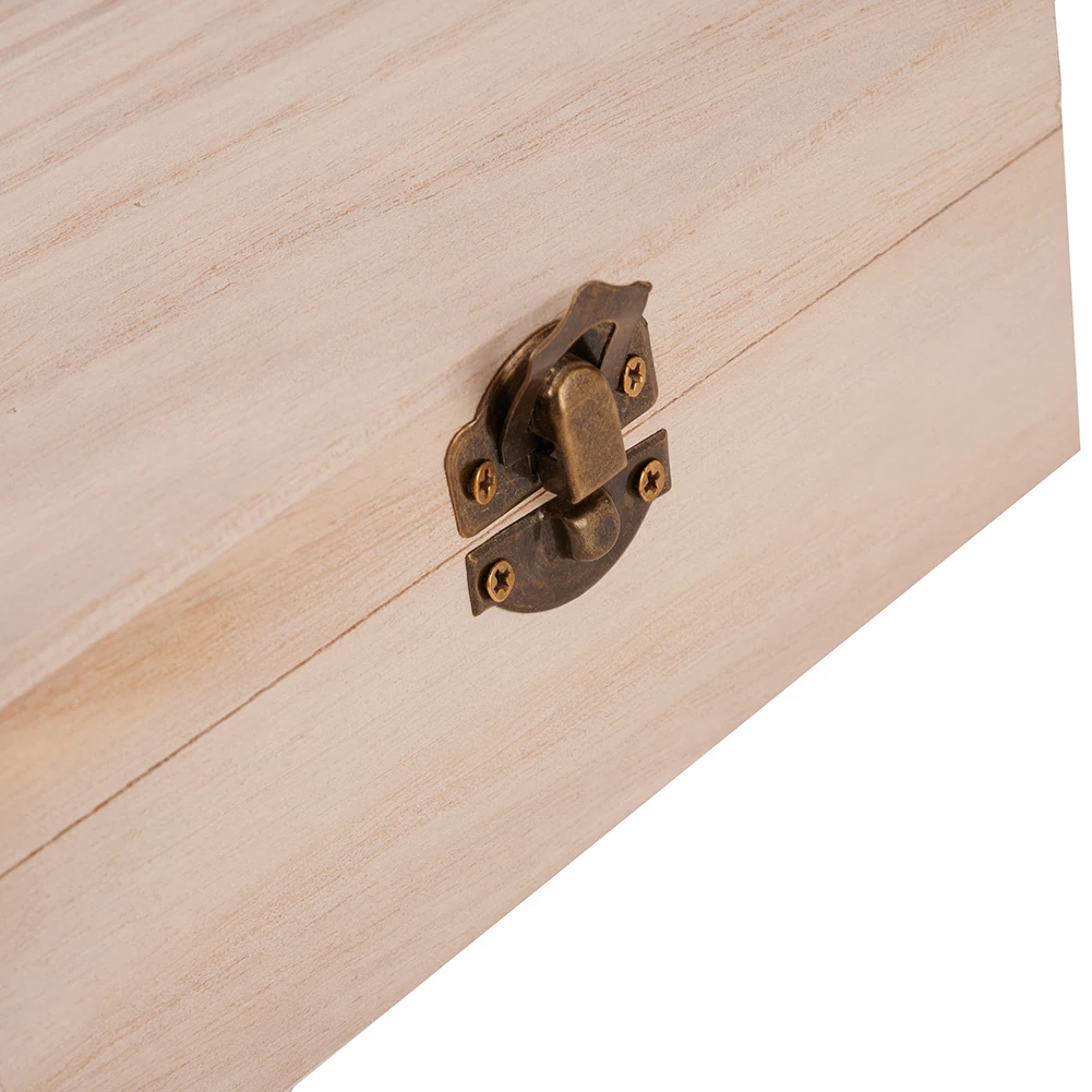 1PC Holzkisten mit Deckel, quadratisch, aufklappbar, Schmuck, Basteln, Aufbewahrungsbox für Heimdekoration, DIY, handgefertigt, Muttertag – Detail 9