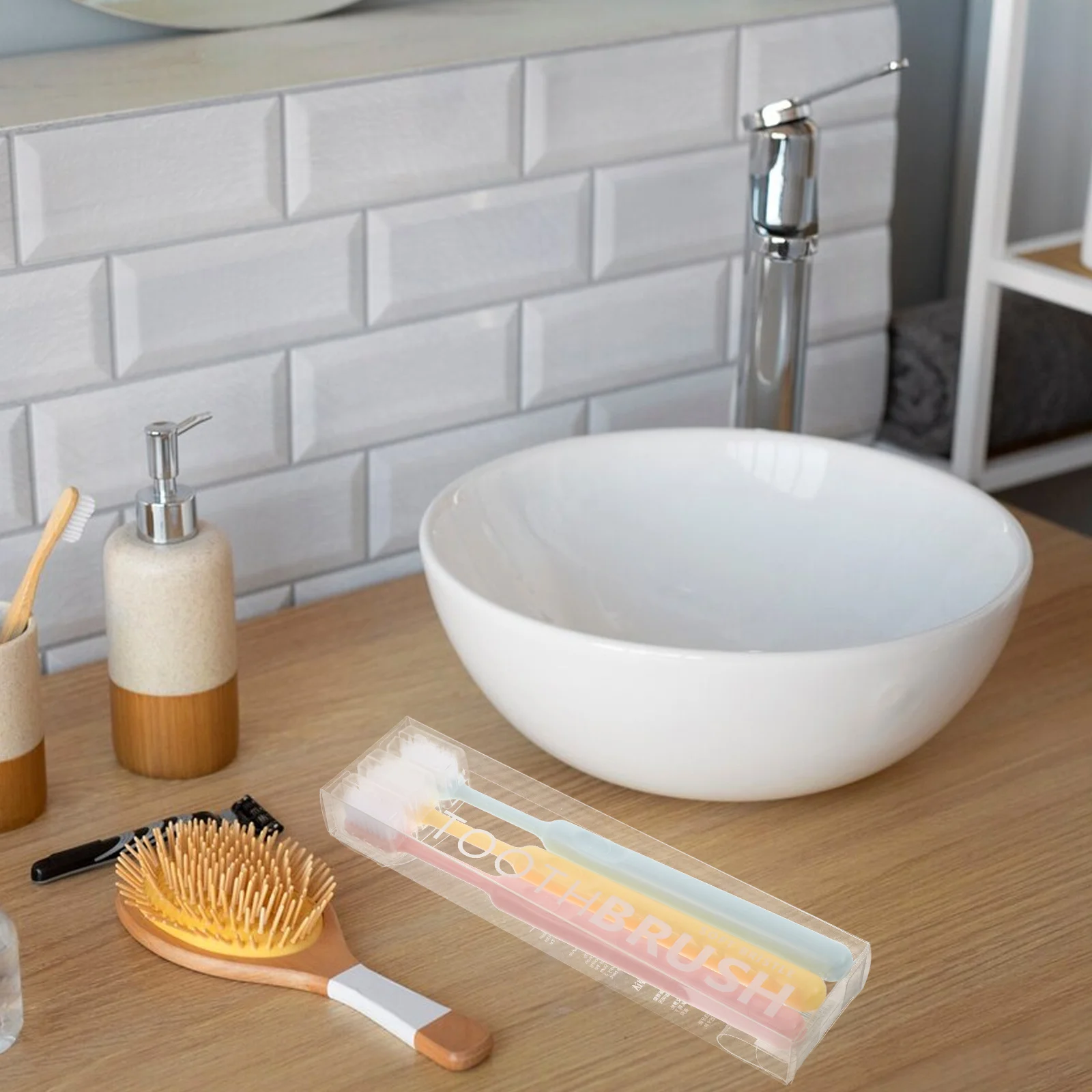 

3PCS Soft Bristles Toothbrush Set Extra Soft for Sensitive Gums Adult Travel Beautiful Manual Care Tools Household Trendy