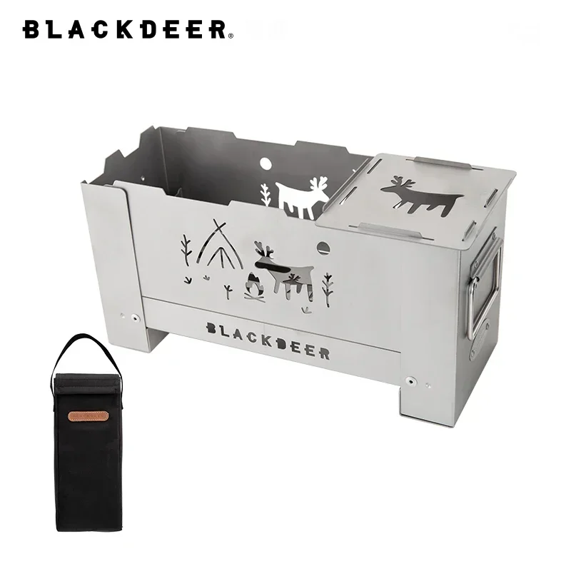 BLACKDEER Out Door Stove Titanium Camping Camp Flame Burner Equipment for Barbecue Heater Portable Grill Wood Stove Fire Stove