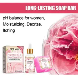 Soap Bars & Natural Yoni Oil Set, Natural Yoni Oil Vaginal Wash For Women , Feminine Wash Vaginial Deodorants PH Balance Elimina