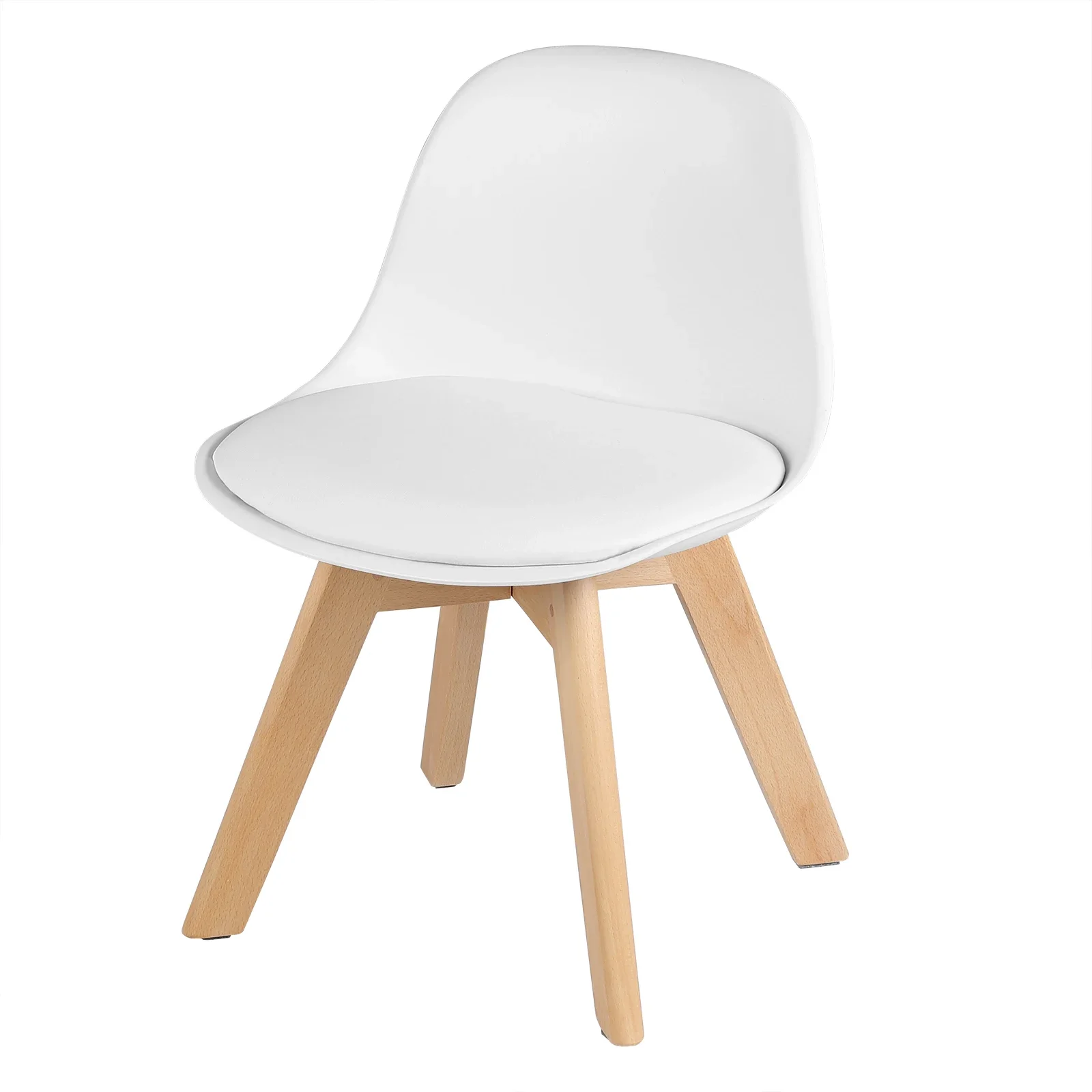 WOLTU 1PC Kindergarten-Kinderstuhl, Hocker aus Öko-Leder für Kinderzimmer, Kinderstühle mit Rückenlehne, Holzbeine, stabil
