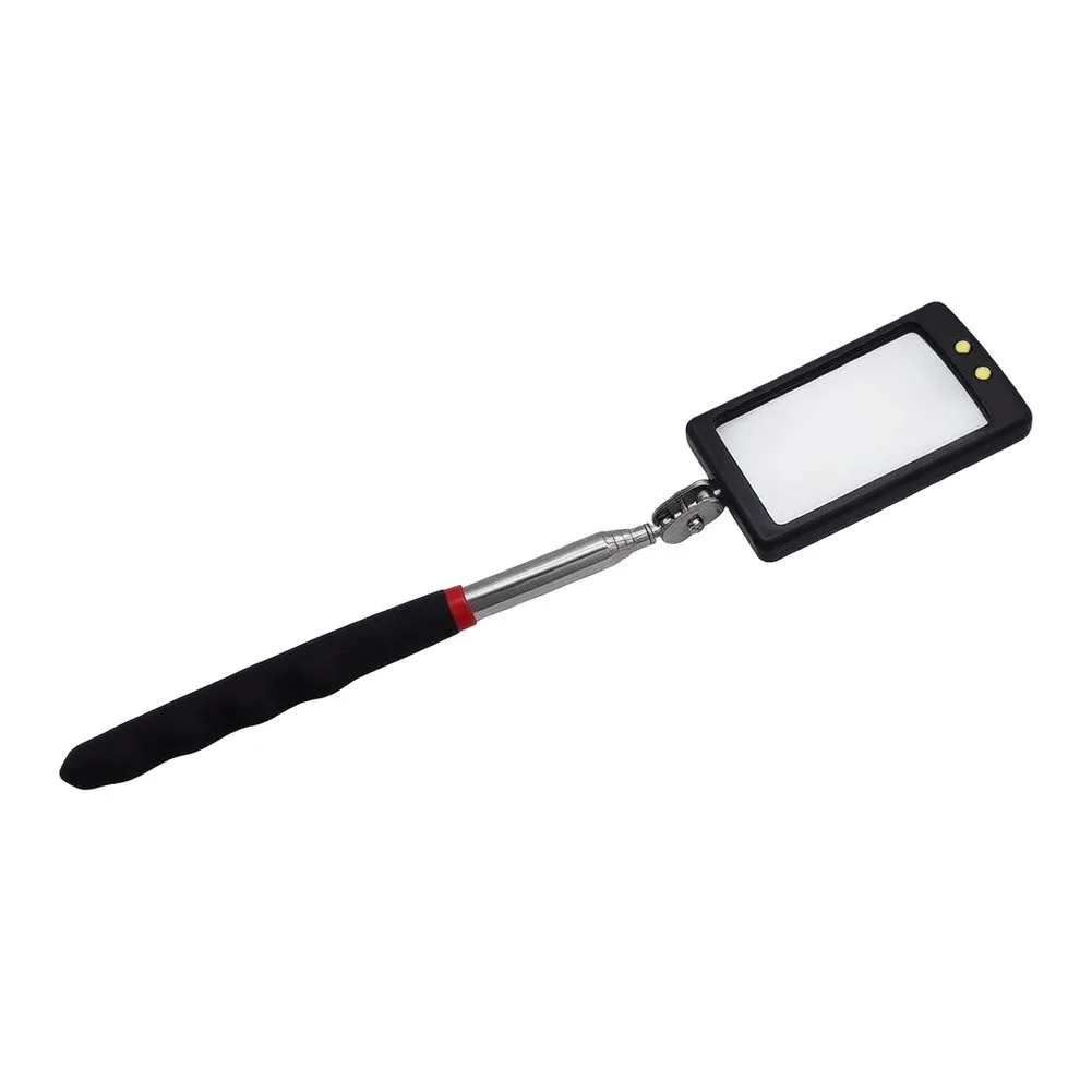 for LED Inspection Mirror Telescopic Mirror Garage Inspections Inspection Mirror Compact Storage ABS Construction Dual LED
