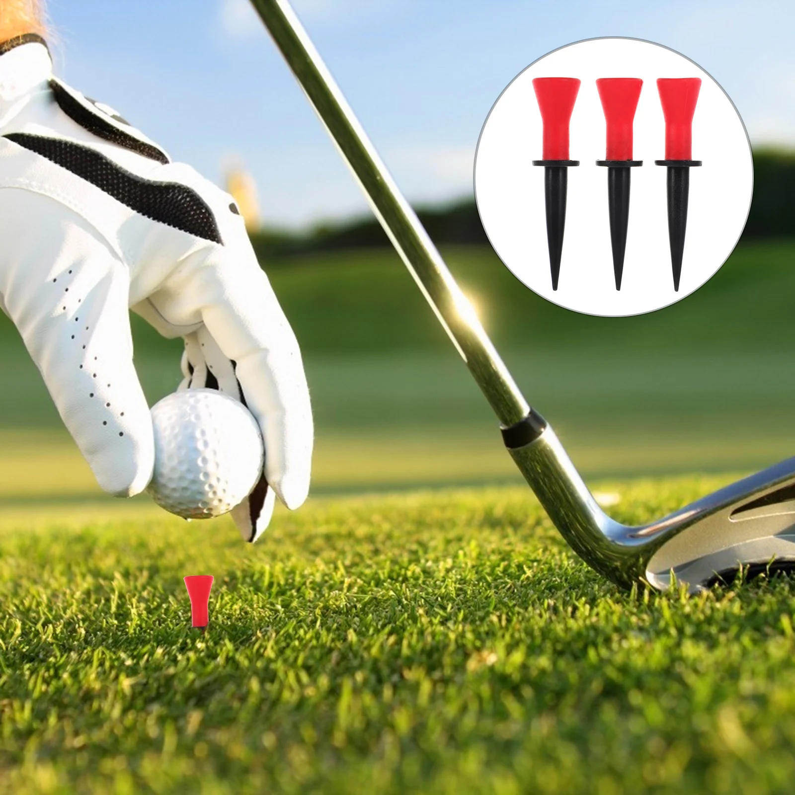 

3pcs Ball Tees Elastic Training Tool For Indoor Outdoor Practice Lightweight Durable Golf Accessories Golf Equipment