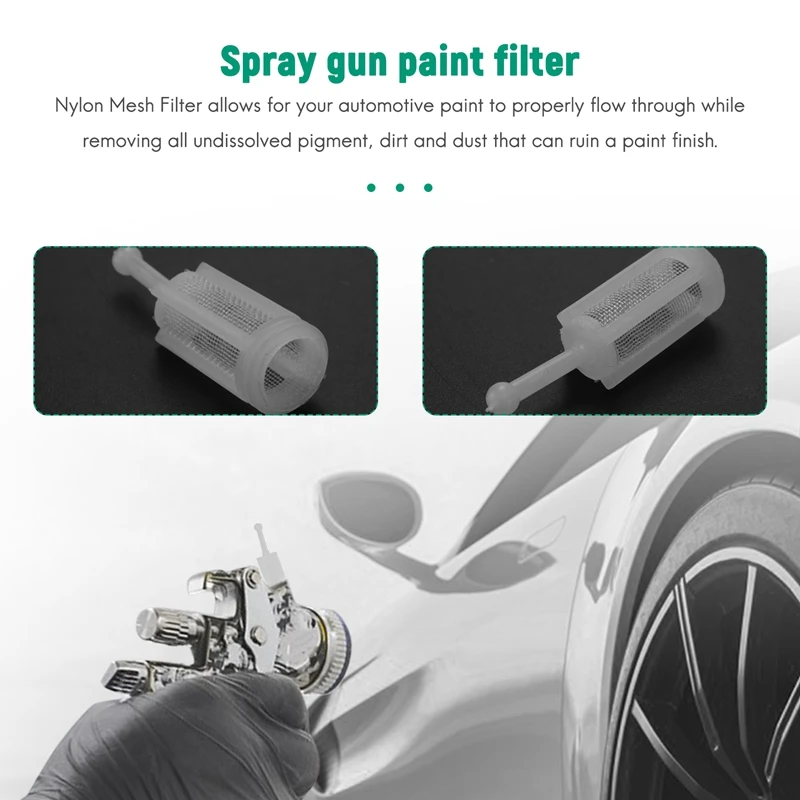 24 Pcs Universal Gravity Spray-Gun Filters Fine Mesh, Disposable Gravity Feed Spray-Gun Paint Strainer